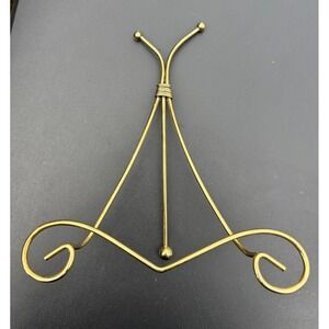 Gold Color Scroll Display Stand Easel 9 Inch Tall Metal Art Picture Plate